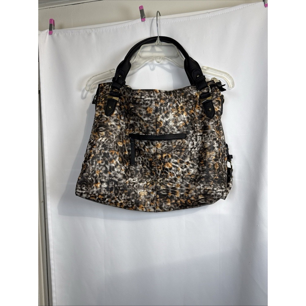 Jessica Simpson Large Animal Print Shoulder / Crossbody W/ Strap Bag.